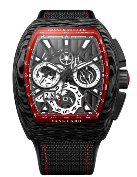 Franck Muller Vanguard Skeleton Grande Date Chronograph Replica Watch V45 CC GD SQT CARB NR (NR)